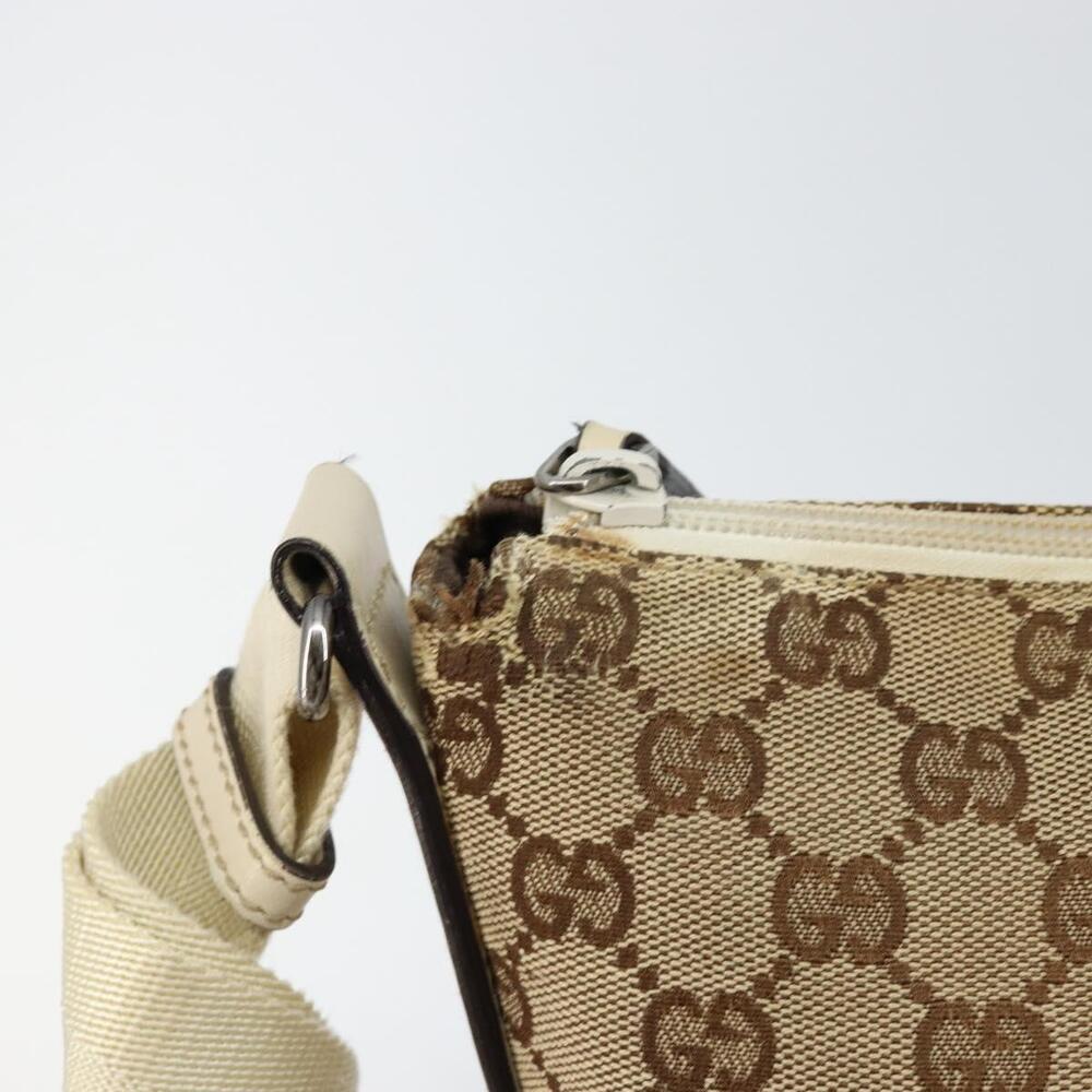 GUCCI GG Canvas Shoulder Bag Beige Silver 145857 Auth 145193 - Picture 10 of 16